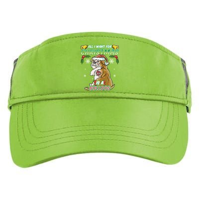 All I Want For Christmas Is A Bulldog Santa Claus Dog Xmas Gift Adult Drive Performance Visor