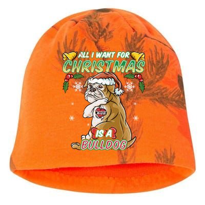 All I Want For Christmas Is A Bulldog Santa Claus Dog Xmas Gift Kati - Camo Knit Beanie