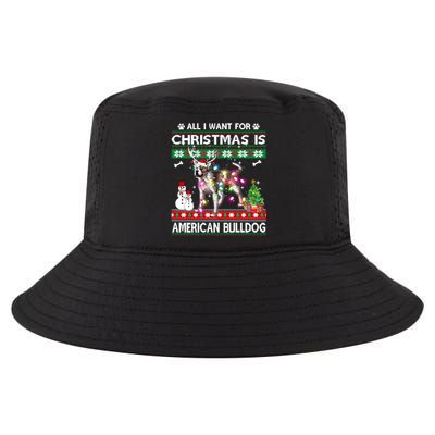 All I Want For Christmas Is American Bulldog Dog Xmas Gift Cool Comfort Performance Bucket Hat