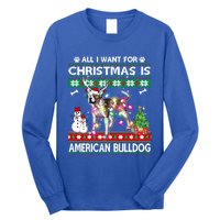 All I Want For Christmas Is American Bulldog Dog Xmas Gift Long Sleeve Shirt