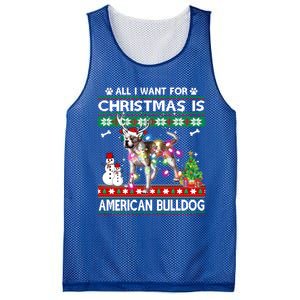 All I Want For Christmas Is American Bulldog Dog Xmas Gift Mesh Reversible Basketball Jersey Tank