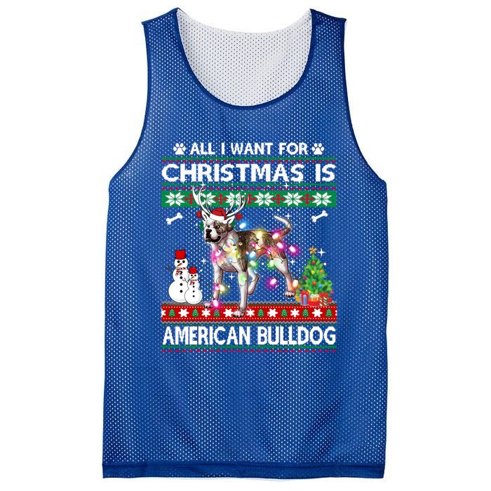 All I Want For Christmas Is American Bulldog Dog Xmas Gift Mesh Reversible Basketball Jersey Tank