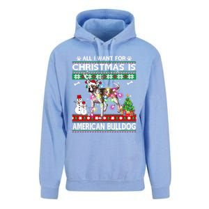 All I Want For Christmas Is American Bulldog Dog Xmas Gift Unisex Surf Hoodie