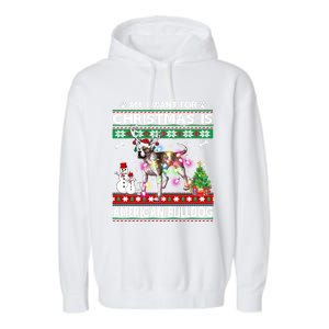 All I Want For Christmas Is American Bulldog Dog Xmas Gift Garment-Dyed Fleece Hoodie