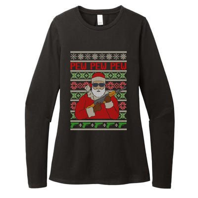 All I Want Is Guns Ugly Christmas Sweater Hunting Military Gift Womens CVC Long Sleeve Shirt