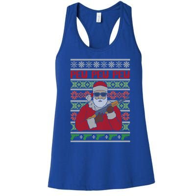 All I Want Is Guns Ugly Christmas Sweater Hunting Military Gift Women's Racerback Tank