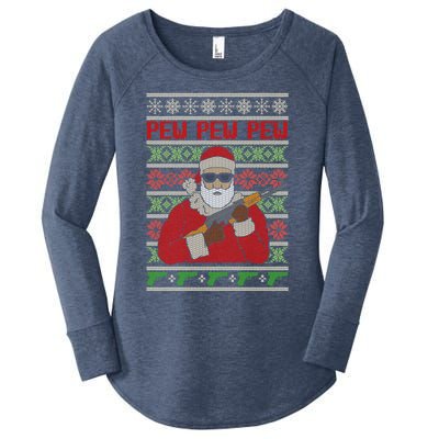 All I Want Is Guns Ugly Christmas Sweater Hunting Military Gift Women's Perfect Tri Tunic Long Sleeve Shirt