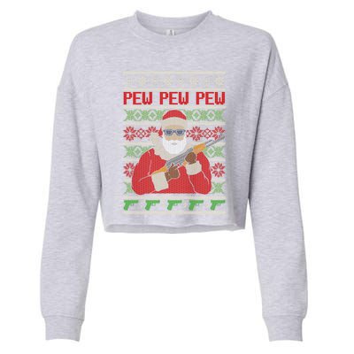 All I Want Is Guns Ugly Christmas Sweater Hunting Military Gift Cropped Pullover Crew