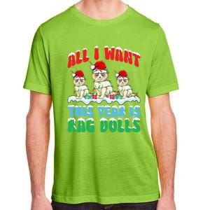 All I Want This Year Is Ragdoll Cat Wearing Christmas Hat Gift Adult ChromaSoft Performance T-Shirt