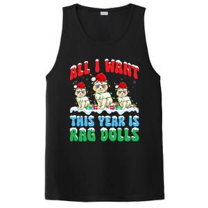 All I Want This Year Is Ragdoll Cat Wearing Christmas Hat Gift PosiCharge Competitor Tank