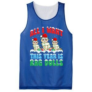 All I Want This Year Is Ragdoll Cat Wearing Christmas Hat Gift Mesh Reversible Basketball Jersey Tank