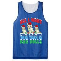 All I Want This Year Is Ragdoll Cat Wearing Christmas Hat Gift Mesh Reversible Basketball Jersey Tank