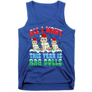 All I Want This Year Is Ragdoll Cat Wearing Christmas Hat Gift Tank Top