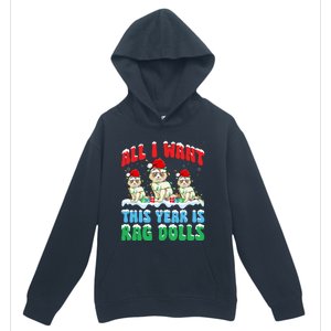 All I Want This Year Is Ragdoll Cat Wearing Christmas Hat Gift Urban Pullover Hoodie