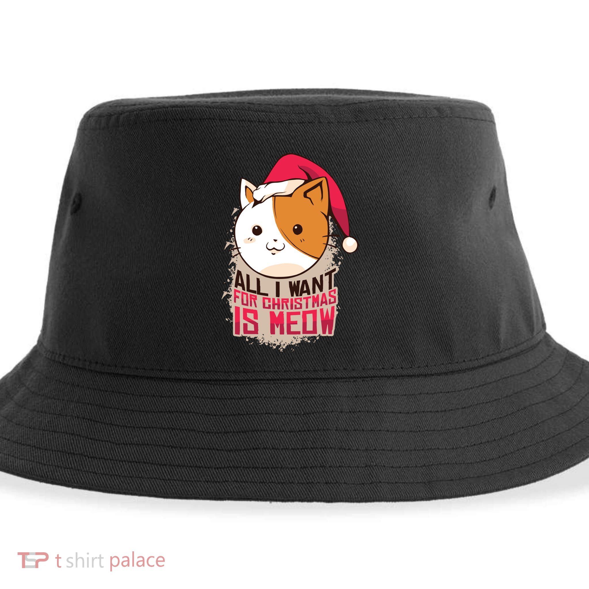 All I Want For Christmas Is Meow Funny Cat Gift Sustainable Bucket Hat