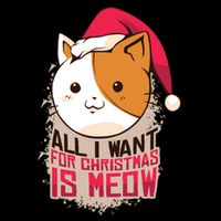 All I Want For Christmas Is Meow Funny Cat Gift Drawstring Bag