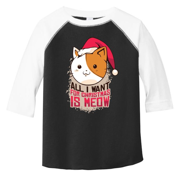 All I Want For Christmas Is Meow Funny Cat Gift Toddler Fine Jersey T-Shirt