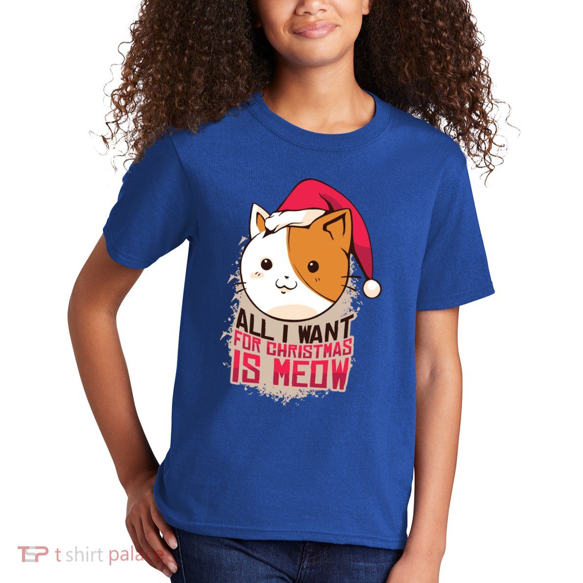 All I Want For Christmas Is Meow Funny Cat Gift Kids T-Shirt