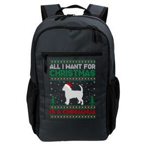 All I Want For Xmas Is A Chihuahua Dog Ugly Xmas Sweater Cool Gift Daily Commute Backpack