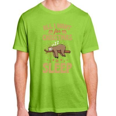 All I Want For Christmas Is Sleep Funny Cute Sloth Lover Nap Gift Adult ChromaSoft Performance T-Shirt