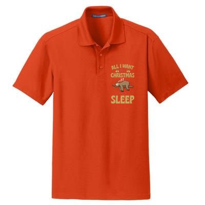 All I Want For Christmas Is Sleep Funny Cute Sloth Lover Nap Gift Dry Zone Grid Polo