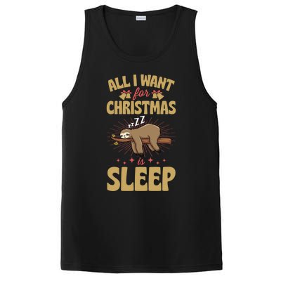 All I Want For Christmas Is Sleep Funny Cute Sloth Lover Nap Gift PosiCharge Competitor Tank