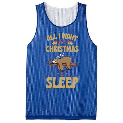 All I Want For Christmas Is Sleep Funny Cute Sloth Lover Nap Gift Mesh Reversible Basketball Jersey Tank