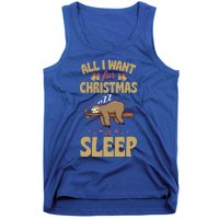 All I Want For Christmas Is Sleep Funny Cute Sloth Lover Nap Gift Tank Top