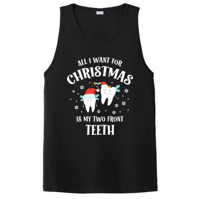 All I Want For Christmas Is My Two Front Teeth Funny Dentist Gift PosiCharge Competitor Tank