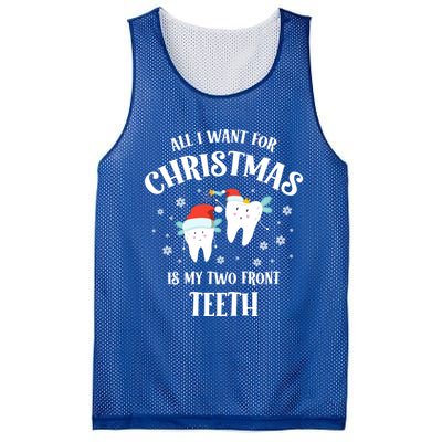 All I Want For Christmas Is My Two Front Teeth Funny Dentist Gift Mesh Reversible Basketball Jersey Tank