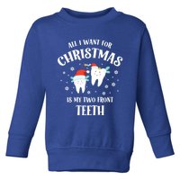 All I Want For Christmas Is My Two Front Teeth Funny Dentist Gift Toddler Sweatshirt