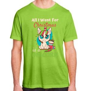 All I Want For Xmas Christmas Is A Unicorn Great Gift Adult ChromaSoft Performance T-Shirt