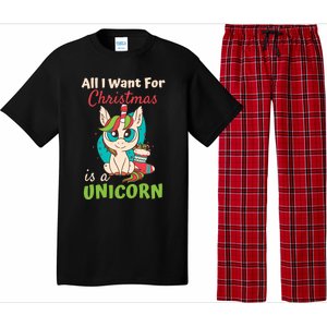 All I Want For Xmas Christmas Is A Unicorn Great Gift Pajama Set