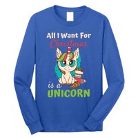 All I Want For Xmas Christmas Is A Unicorn Great Gift Long Sleeve Shirt