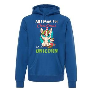 All I Want For Xmas Christmas Is A Unicorn Great Gift Premium Hoodie