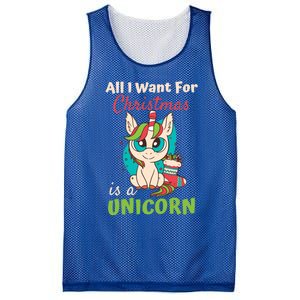 All I Want For Xmas Christmas Is A Unicorn Great Gift Mesh Reversible Basketball Jersey Tank