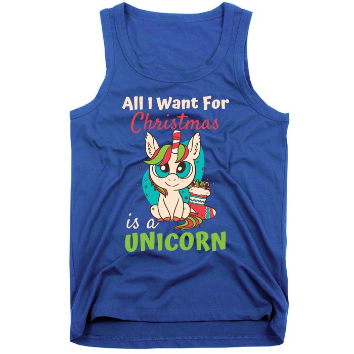 All I Want For Xmas Christmas Is A Unicorn Great Gift Tank Top