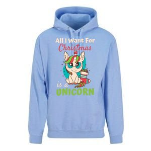 All I Want For Xmas Christmas Is A Unicorn Great Gift Unisex Surf Hoodie