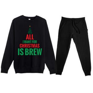 All I Want For Christmas Is Brew Premium Crewneck Sweatsuit Set