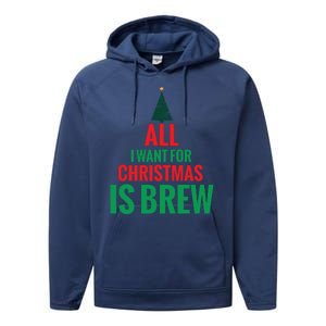 All I Want For Christmas Is Brew Performance Fleece Hoodie