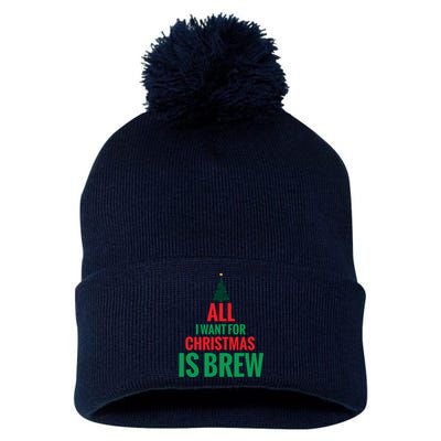 All I Want For Christmas Is Brew Pom Pom 12in Knit Beanie