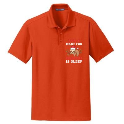 All I Want For Christmas Is Sleep Funny Quote Cool Gift Dry Zone Grid Polo