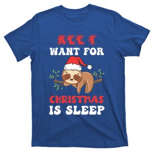 All I Want For Christmas Is Sleep Funny Quote Cool Gift T-Shirt