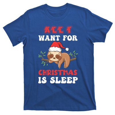 All I Want For Christmas Is Sleep Funny Quote Cool Gift T-Shirt