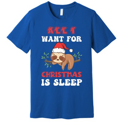 All I Want For Christmas Is Sleep Funny Quote Cool Gift Premium T-Shirt