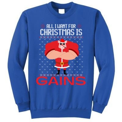 All I Want For Christmas Is Gains Fun Pig Ugly Xmas Sweater Cool Gift Sweatshirt