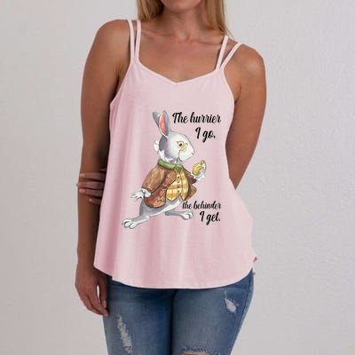 Alice In Wonderland White Rabbit Late The Hurrier I Go Women's Strappy Tank