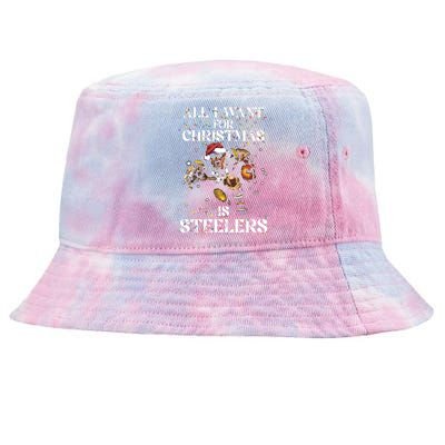 All I Want For Christmas Is Steelers Tie-Dyed Bucket Hat