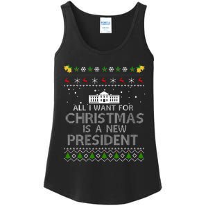 All I Want For Christmas Is A New President Ugly Ladies Essential Tank