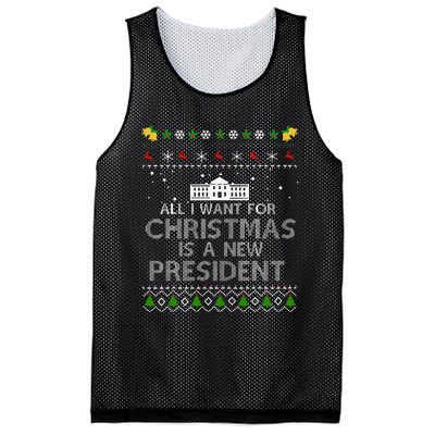 All I Want For Christmas Is A New President Ugly Mesh Reversible Basketball Jersey Tank